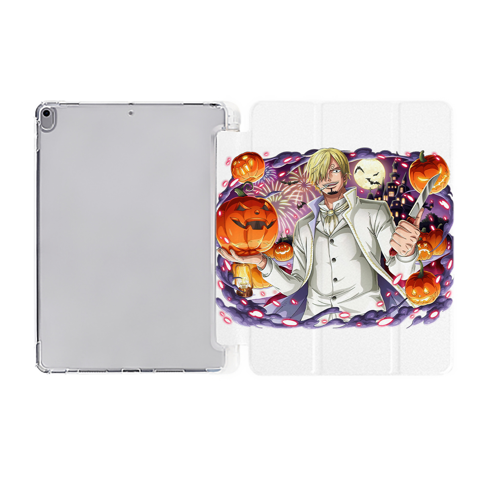 （画像用） ワンピース サンジ ONE PIECE Sanji IPad ケース ペン収納付き 三つ折りスタンド PUレザー×シリコン 対応機種9.5/10.5/10.9インチ